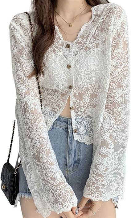 レースシャツ　シースルー トップス レースシースルーTシャツ | ファッション通販サイト NUGU